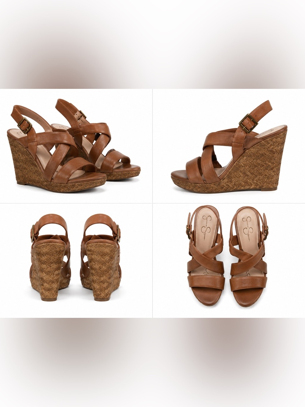 Jessica Simpson J Serrino Brown Wedge Sandals – Women’s Size 10